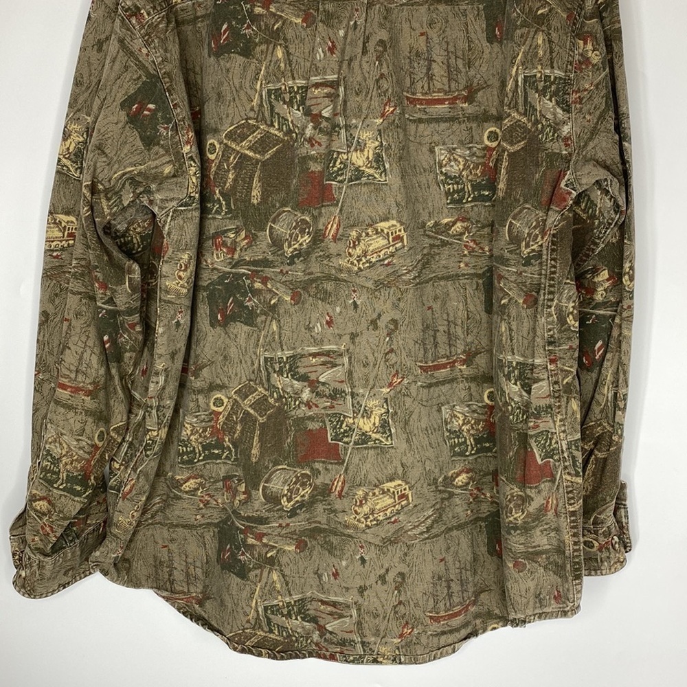 Vintage Eddie Bauer Elkhorn Elk Canvas Button Up Long Sleeve Shirt XL - Picture 6 of 8